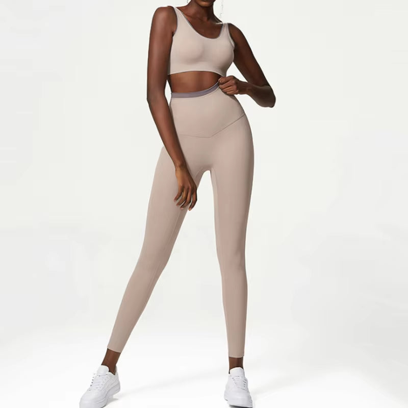 2 Pieces Yoga Suit Women Sexy Tight-Fitting Fitness Sports Set Gym Bra Elasticity High Waist Leggings Female Athletic Wear